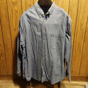Men's Blue Denim Shirt Eddie Bauer XL Vintage